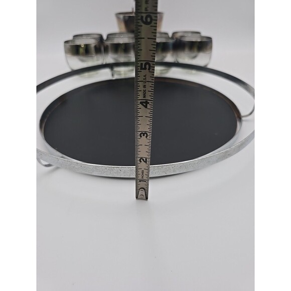 Queen's Luster Silver Fade Bar Set with Roly Poly Glasses Ice Bucket Tray Tongs - Picture 8 of 9